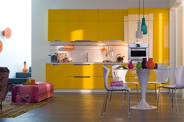 Интерьер кухни в желтом цвете фото 4