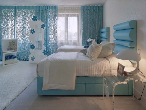 Дизайн спальни в синем цвете фото 6