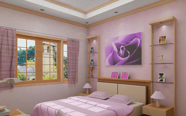 Фиолетовый дизайн комнаты для девочки