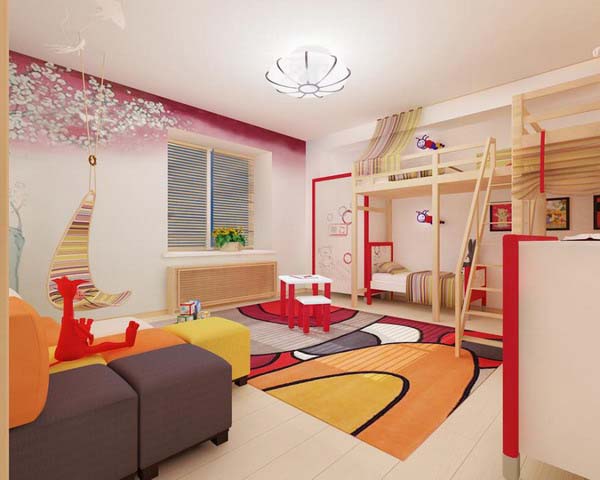 Яркий интерьер детской комнаты