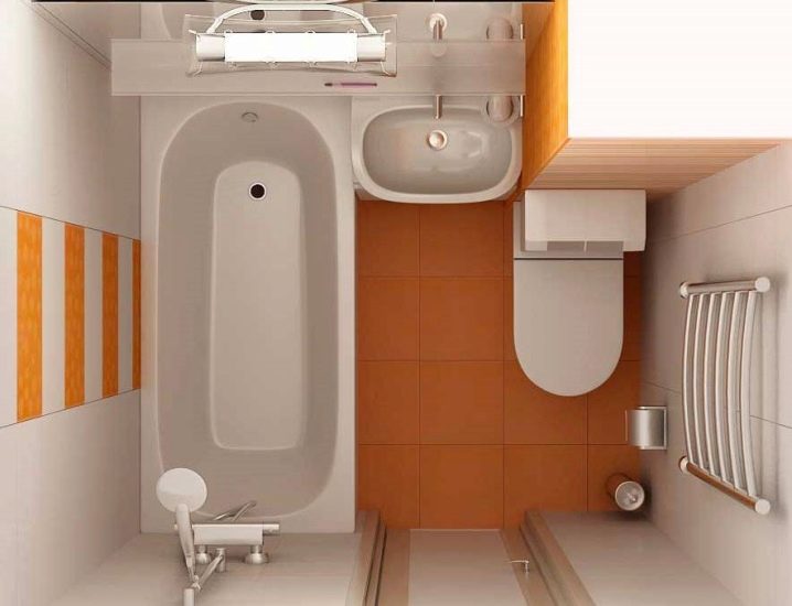 Интерьер ванной комнаты совмещённой с туалетом