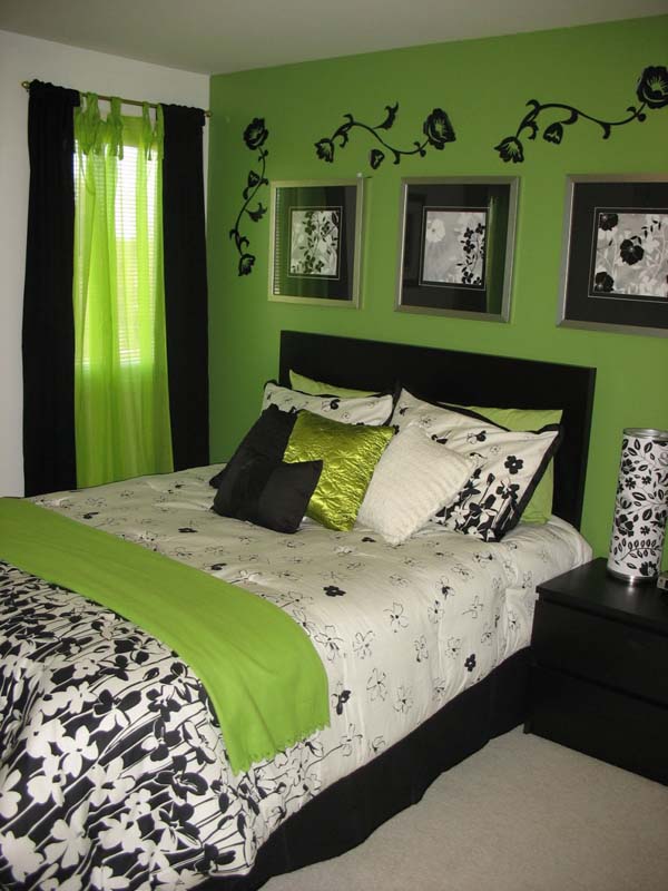 Дизайн спальни в зеленом цвете фото 4