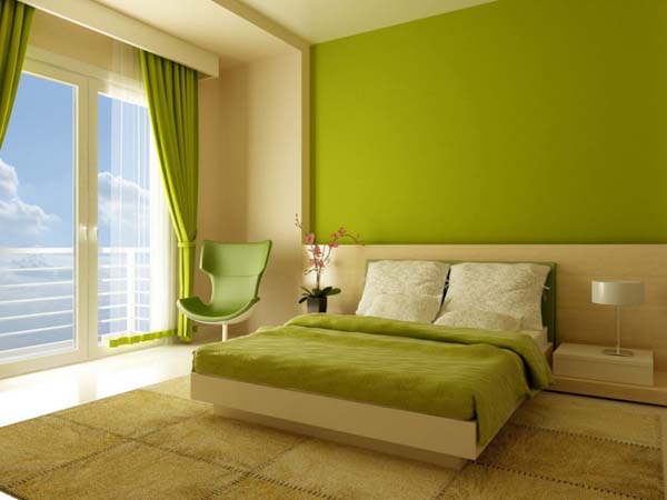 Дизайн спальни в зеленом цвете фото 3