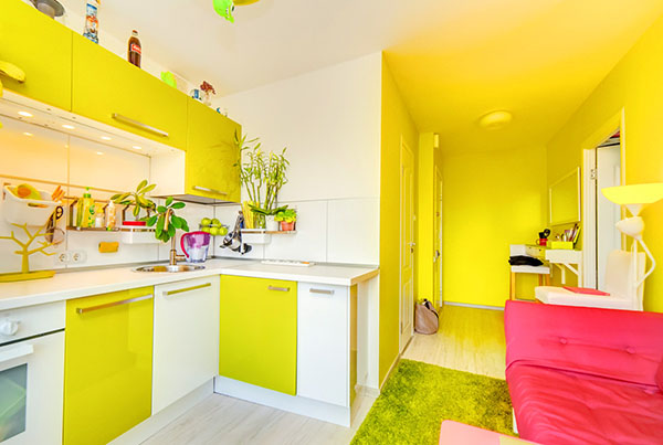 Интерьер кухни в желтом цвете фото 3