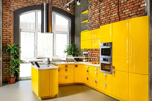 Интерьер кухни в желтом цвете фото 6