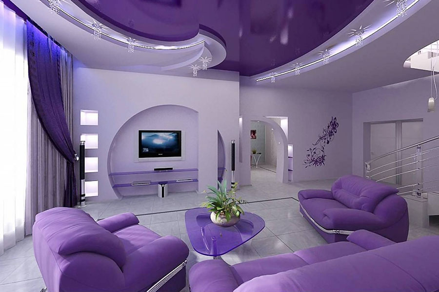Идеи дизайна интерьера в фиолетовом цвете