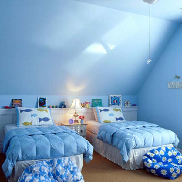Дизайн спальни в синем цвете фото 1