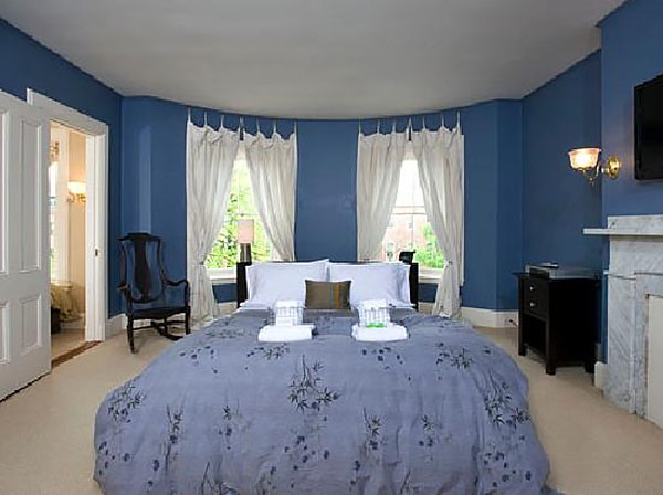 Дизайн спальни в синем цвете фото 3