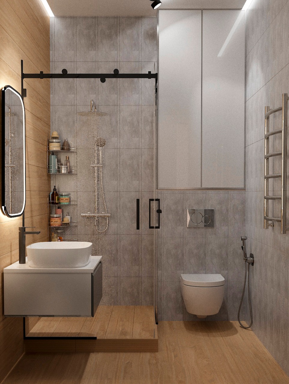 Фото № 28: Дизайн ванной с душевой кабиной: 30 современных вариантов