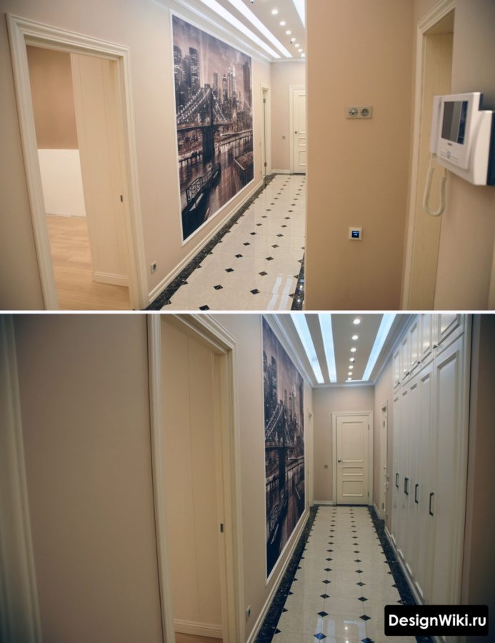 Современный ремонт коридора в классическом стиле