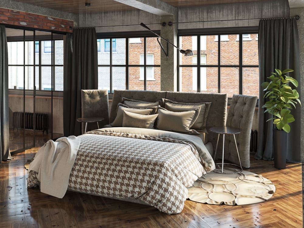 Мягкий прикроватный коврик в интерьере спальни – это важный и неотъемлемый аксессуар