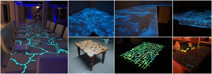 Фантастические светящиеся столы из эпоксидки